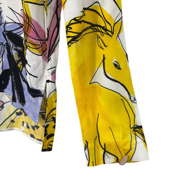 Stella McCartney Louisa Horse Print Blouse Top Long Sleeve Size 36 NWT - Picture 9 of 16